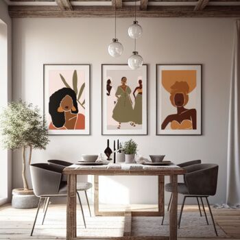 Set Of Three Abstract Black Women A3 Poster Print, 9 of 12