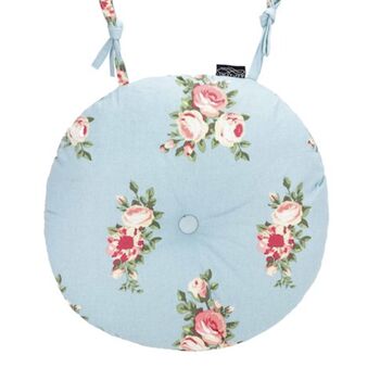 Set Of Two Blue Floral Round Seat Pads, 2 of 6