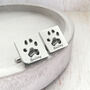 Stainless Steel Engraved Square Cufflinks With Paw Prints, thumbnail 1 of 3