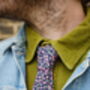 Mens Navy And Pink Ditzy Floral Slim Style Tie, thumbnail 5 of 8