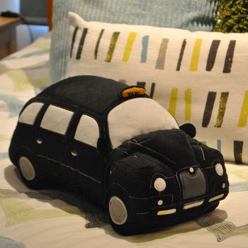 London Black Taxi Cab Soft Toy Cushion, 3 of 5