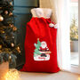 Personalised Santa Luxury Pom Pom Red Sack, thumbnail 3 of 4