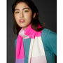 Ribbed Colour Block Wool And Cashmere Scarf Pink Women, thumbnail 3 of 3