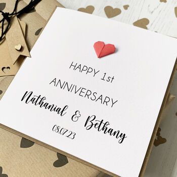 Custom 1st Anniversary Card For Couple, 2 of 3