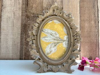 Oval Taupe Photo Frame 6x4 Floral Picture Frame Gift, 2 of 9