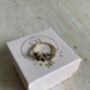 18 K Gold Adjustable Dainty Royal Blue Leaf Ring, thumbnail 3 of 6