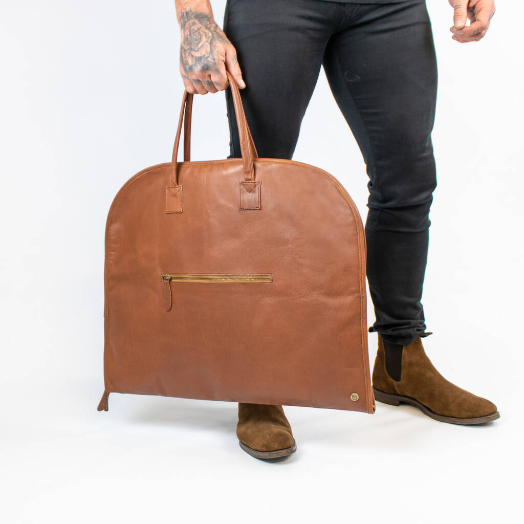 Classic Leather Garment Suit Carrier, 1 of 9