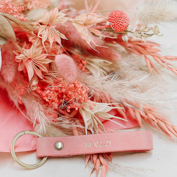 Dried Flower Bouquet And Leather Keyring Gift Set, 2 of 12