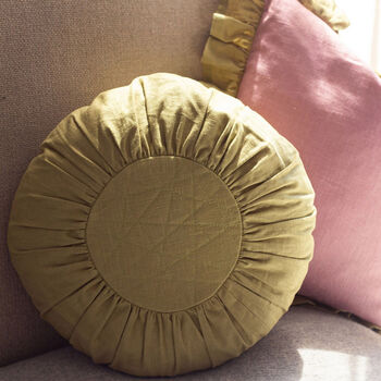 Round Linen Cushion, 5 of 8