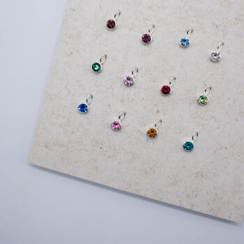 925 Cz Silver Initial Necklace With Birthstone, 3 of 7