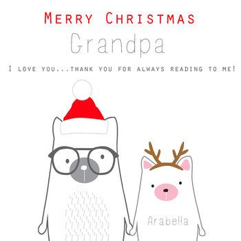 Merry Christmas Bear Grandpa Card, 2 of 3