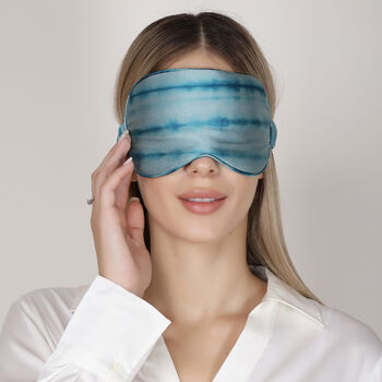 100% Silk Eye Mask Tie And Dye Blue, 2 of 7