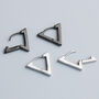 Sterling Silver Triangle Huggie Hoop Earrings, thumbnail 4 of 6