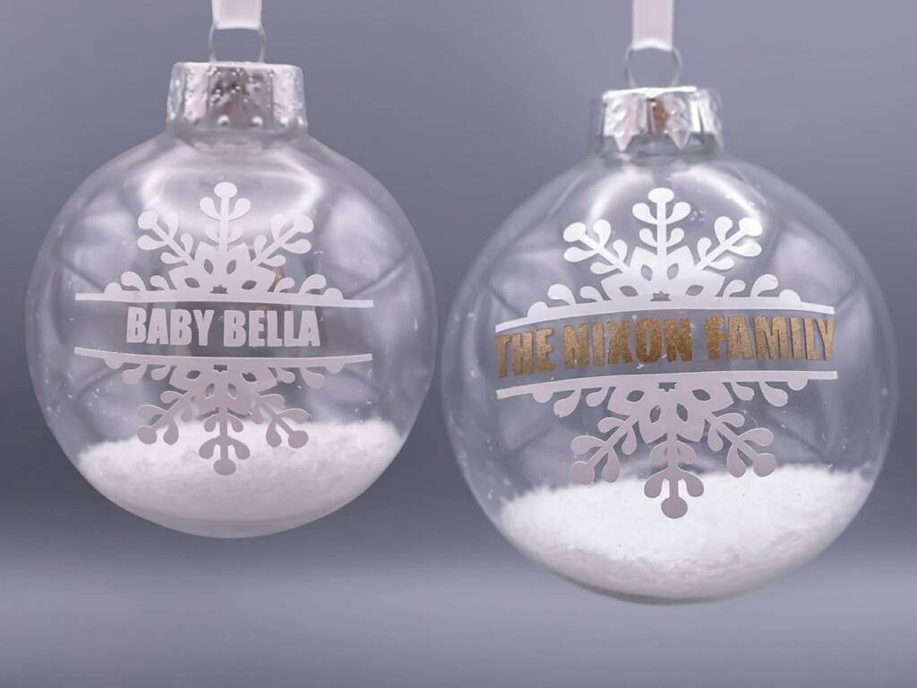 Personalised Snowflake Christmas Tree Bauble, 1 of 4