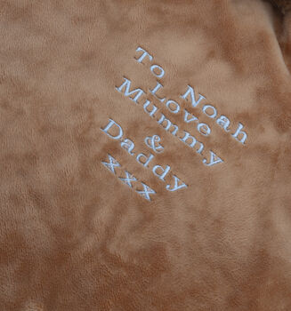 Personalised Embroidery Highland Cow Brown Toy Soother, 12 of 12