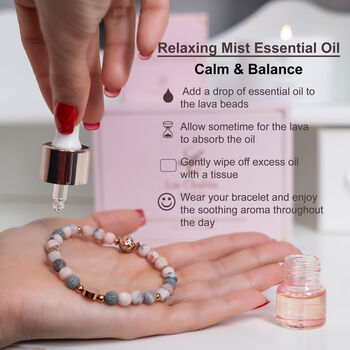 Aromatherapy Bracelet With Relaxing Essential Oil Set, 7 of 8