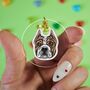 Personalised Pittie Portrait Keyring, thumbnail 1 of 6