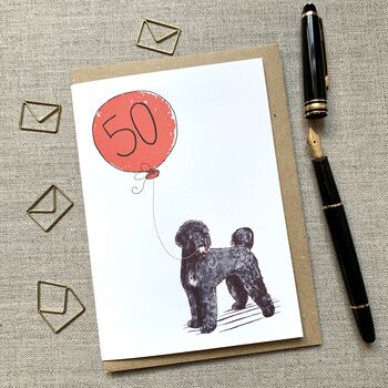 Personalised Portuguese Water Dog Birthday Card, 2 of 4