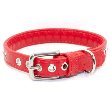 Red Leather Dog Collar With Swarovski Crystal, 4 of 4