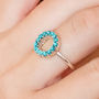 Halo Radiance Turquoise Ring In Silver, thumbnail 1 of 12