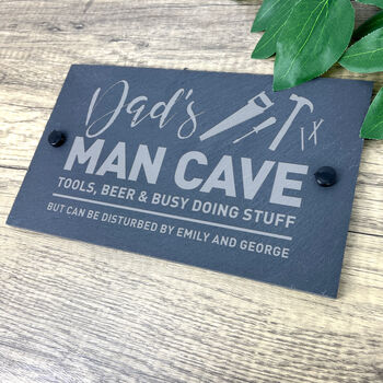 Personalised Tools Dad's Man Cave Slate Wall Sign 25 X 15cm, 5 of 8