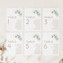 Wedding Seating Plan Cards Green And Gold Leaves, thumbnail 2 of 7