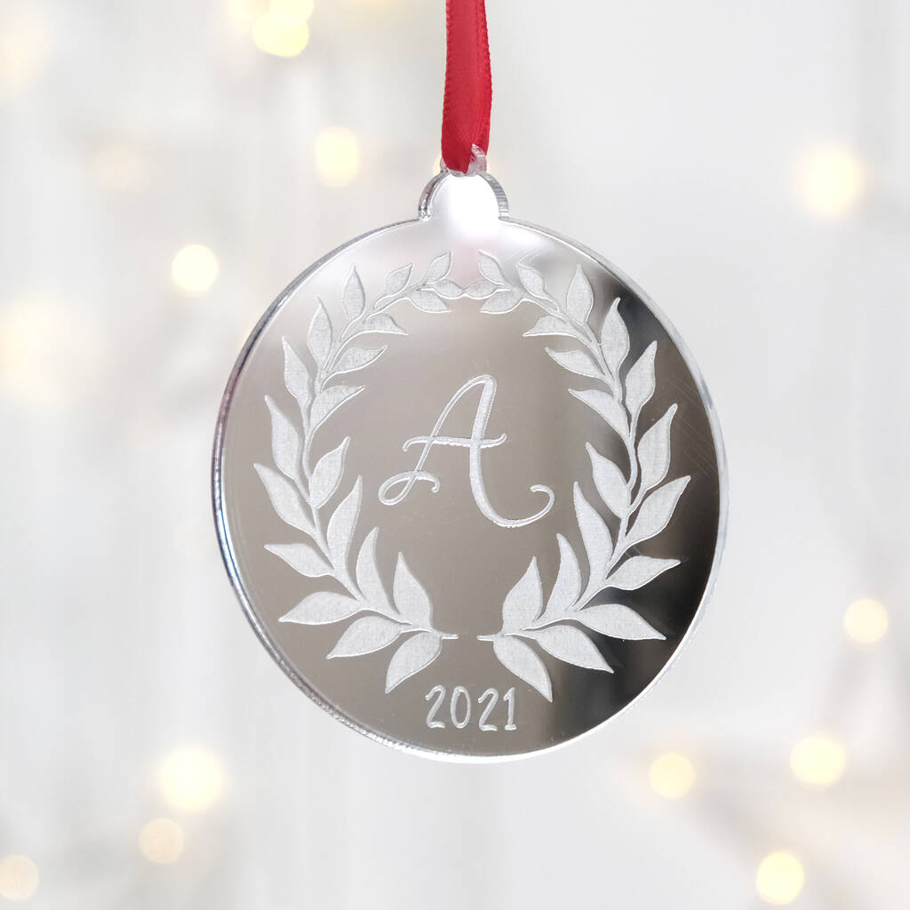 Personalised Christmas Bauble With Wreath By KEEDD