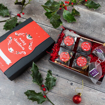 Christmas Vegan Brownies Afternoon Tea For Two Gift Box, 4 of 4