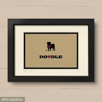 Personalised Pug Print For One Or Two Dogs, 5 of 12