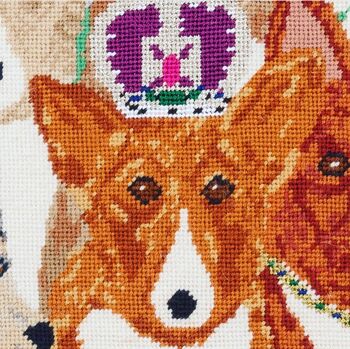 ‘The Queen’s Corgis’ Needlepoint Canvas Kit, 7 of 11