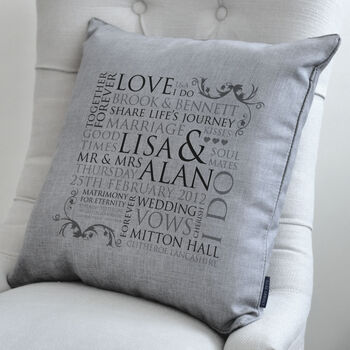 Personalised Wedding Word Design Cushion, 2 of 5