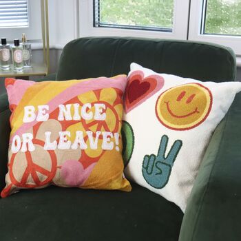 Be Nice Or Leave Pillow, 6 of 8