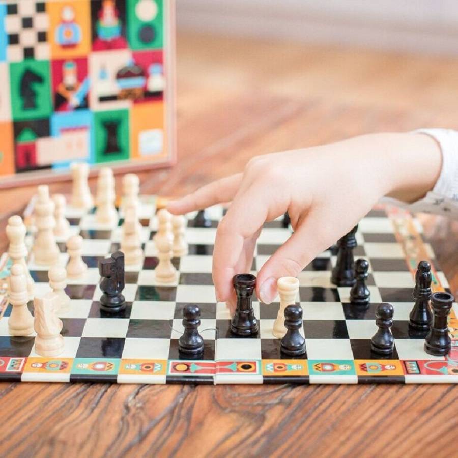 Wooden Chess And Checkers Set, 1 of 8