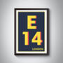 E14 East Ham Typography Postcode Print, thumbnail 8 of 10