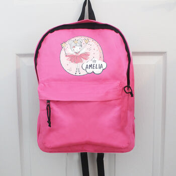 Personalised Princess Ballerina Pink Backpack, 2 of 5