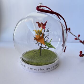 Personalised Origami Family Tree Glass Bauble, 2 of 5