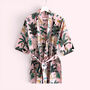Jungle Print 100% Cotton Dressing Gown In Pale Pink, thumbnail 6 of 7