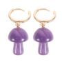 Gifts For Her Mushroom Earrings Amethyst Crystal Jewellery, thumbnail 4 of 5