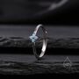 Blue Hydrangea Cz Flower Minimalist Ring, thumbnail 6 of 10