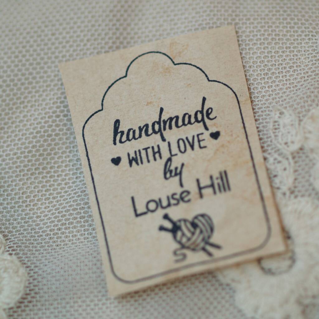 Handmade Personalised Rubber Stamp Knitting Design By Pretty Rubber Stamps