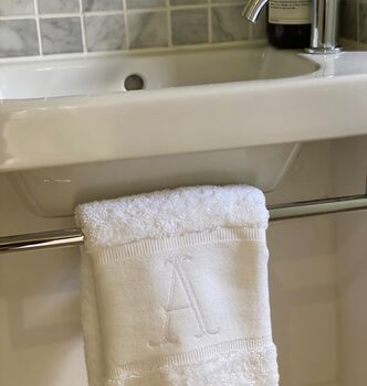 Embroidered Towel With Large Initial Letter, 2 of 5