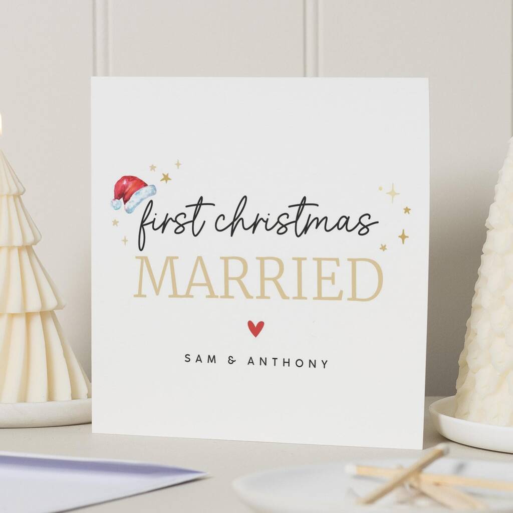 Personalised First Christmas Married Card For Newlyweds, 1 of 7