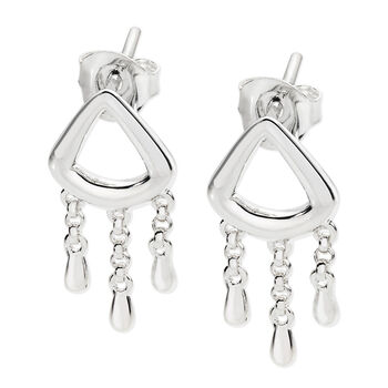 925 Sterling Silver Waterfall Short Drop Earrings, 2 of 4