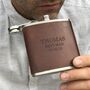 Personalised 'Best Man' Leather Hip Flask, thumbnail 1 of 9