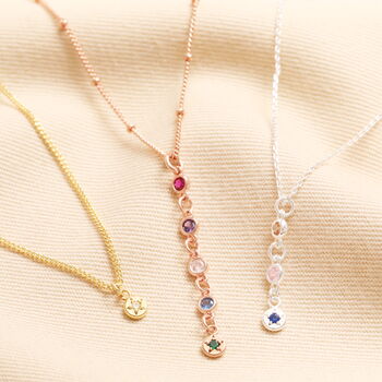 Personalised Delicate Birthstone Pendant Necklace, 2 of 9