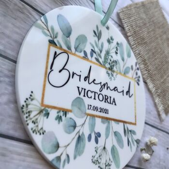 Personalised Bridesmaid, Flower Girl Keepsake Plaque, 2 of 3