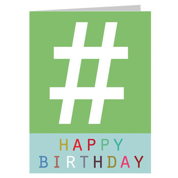 Mini Happy Birthday Hashtag Card, 2 of 5