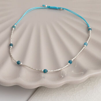 Sterling Silver Delicate Gemstone Friendship Bracelet, 4 of 12