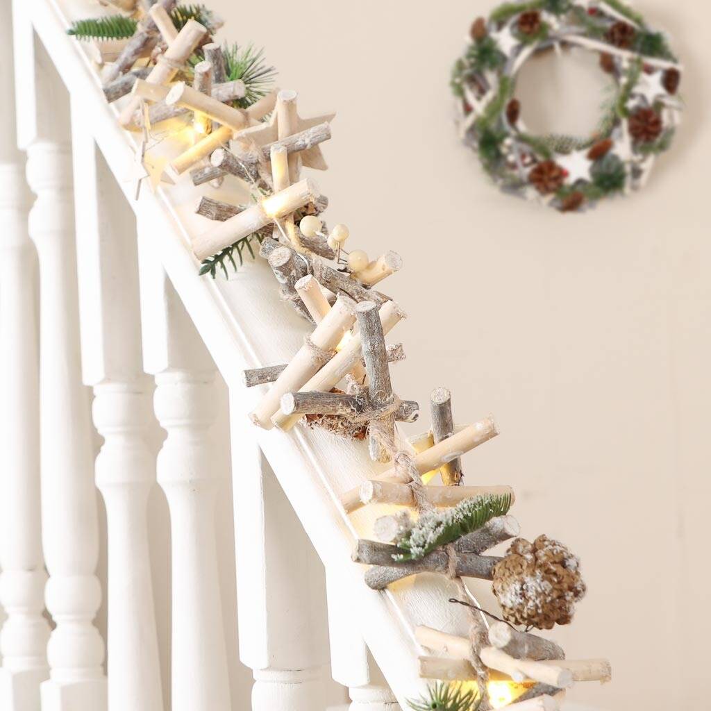 Winter Woodland Led Scandi Christmas Garland By Dibor