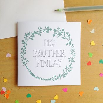 Personalised Big Brother Or Sister Card, 4 of 9